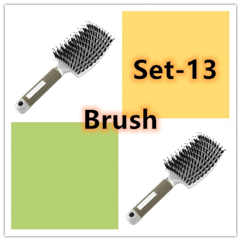Cepillo para el cabello antinudos Brushy, desenredante para mujer, cerdas de nailon, masajeador de cuero cabelludo, peine para el cabello