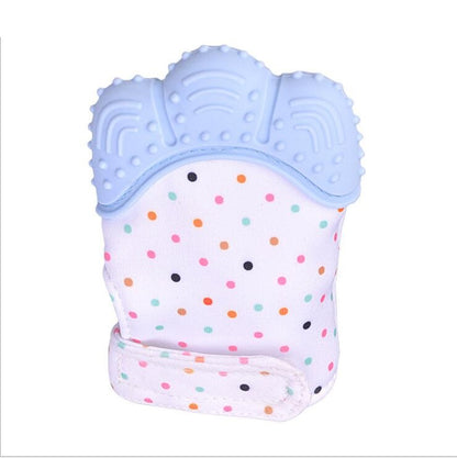 Anneau de dentition pour bébé, gants molaires en silicone anti-morsure, jouets sonores pour enfants