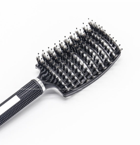 Cepillo para el cabello antinudos Brushy, desenredante para mujer, cerdas de nailon, masajeador de cuero cabelludo, peine para el cabello