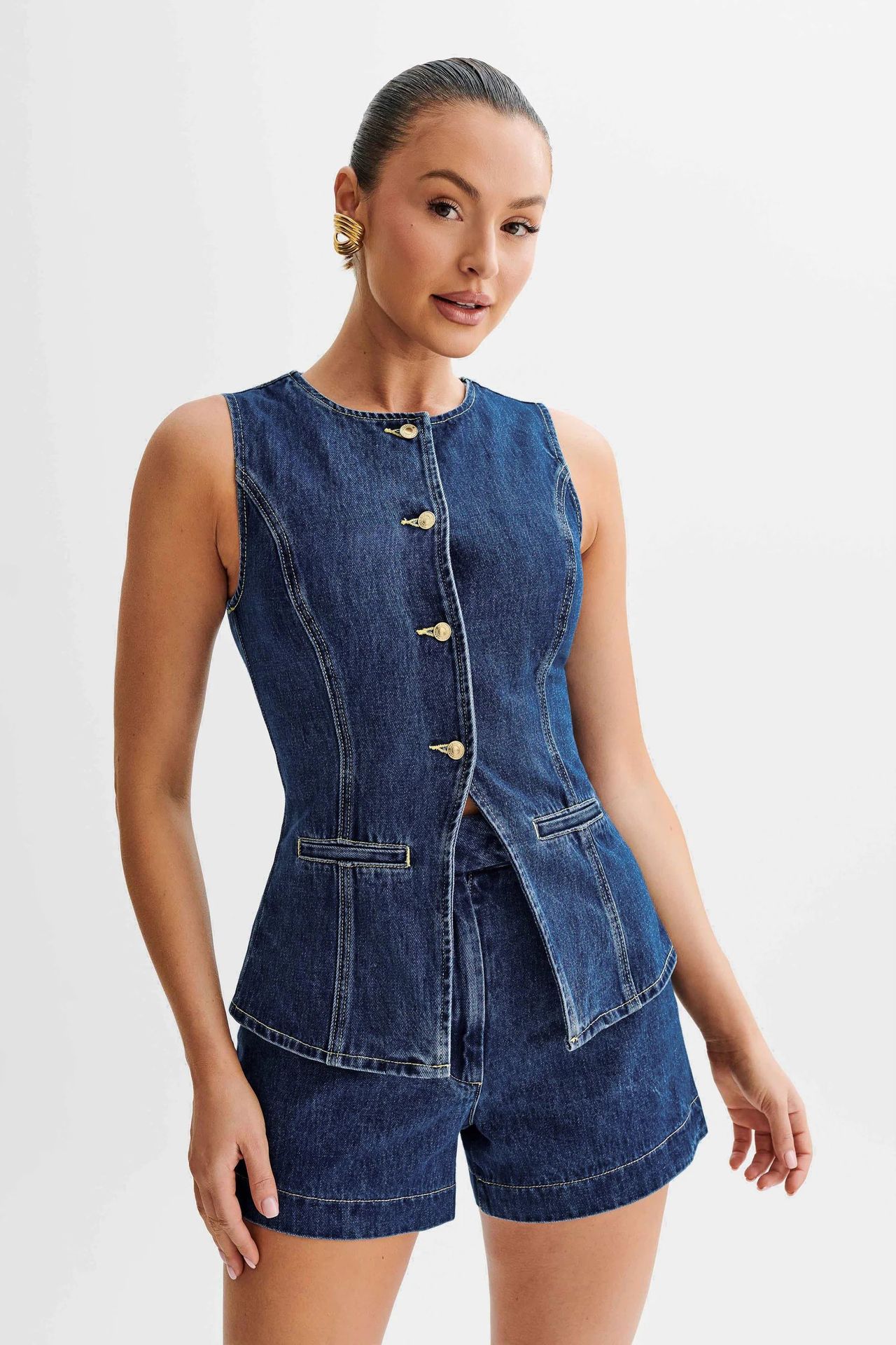 Ensemble Femme sans Manches Décontracté en Jean