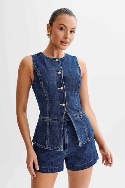 Ensemble Femme sans Manches Décontracté en Jean