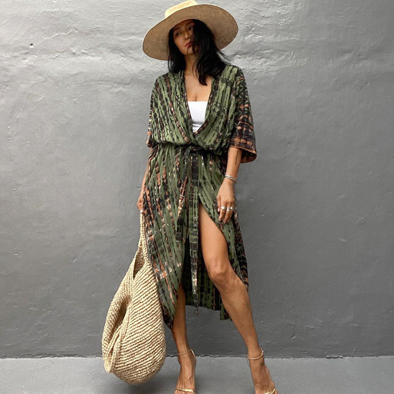 Robe de plage de villégiature en polyester anti-UV pour femmes
