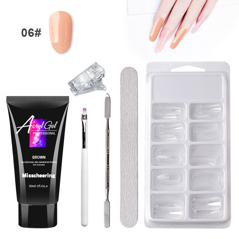 Gel de extensión de uñas sin dolor sin soporte de papel, modelo rápido, juego de gel de cristal sin dolor