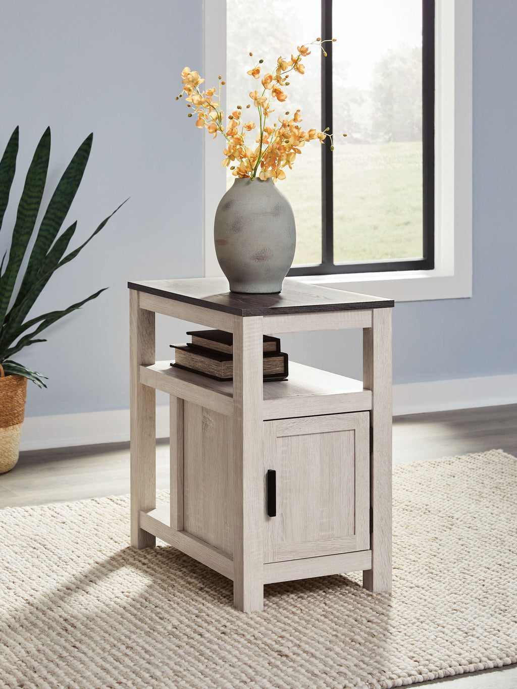 Signature Design by Ashley Fendenmore Chair Side End Table with USB Ports and Storage Brown Two-Tone Finish-3