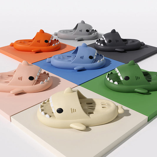 Pantuflas de tiburón con orificios de drenaje Zapatillas de ducha para mujer de secado rápido Eva Chanclas de tiburón para piscina Sandalias de playa con orificios de drenaje