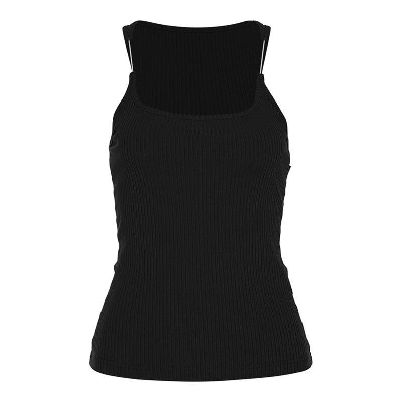 Débardeur invisible Y2K, gilet, mode, coupe ajustée, col en U, haut, vêtements d'été pour femmes