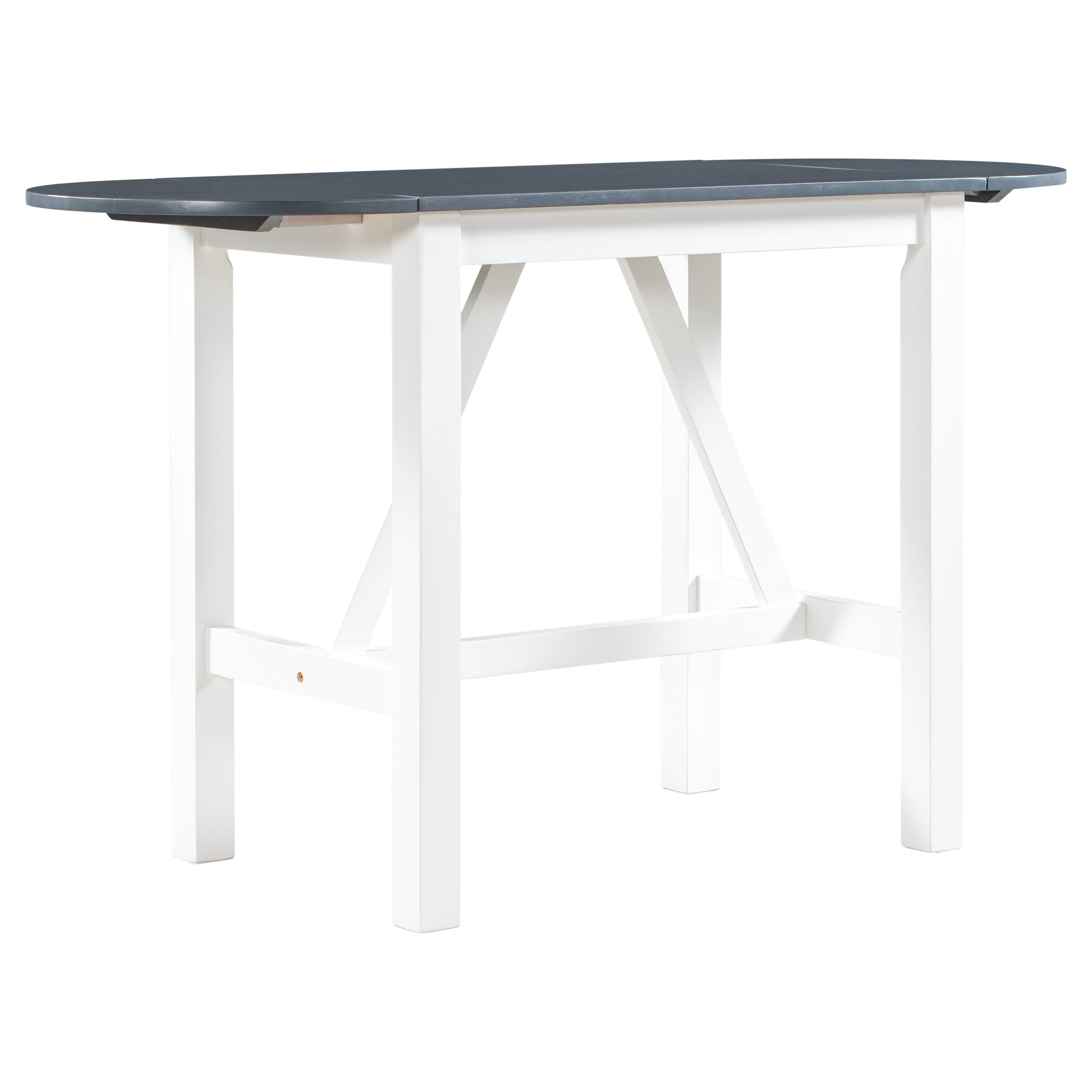 Juego de mesa de comedor de altura de mostrador de madera de 3 piezas con hojas abatibles
