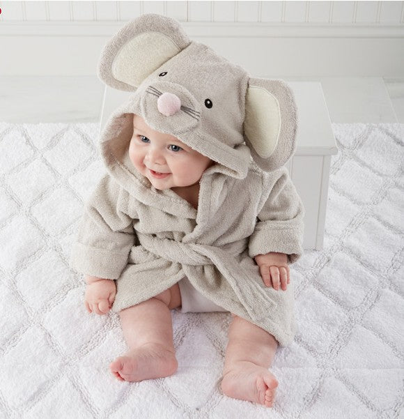 Peignoir de bain absorbant à capuche en forme d'animal pour enfants