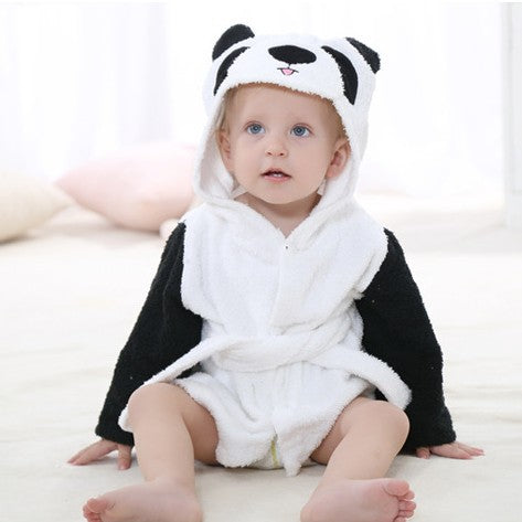 Peignoir de bain absorbant à capuche en forme d'animal pour enfants