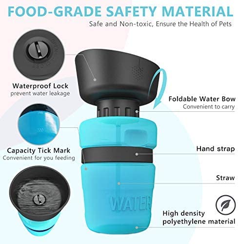 Bouteille d'eau pliable d'extérieur pour animaux de compagnie, distributeur d'eau de voyage pour chien