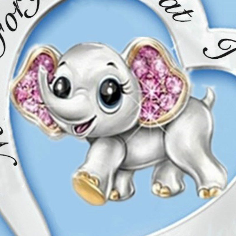 Never Forget I Love you Lettering Elephant Necklace