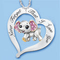 Never Forget I Love you Lettering Elephant Necklace