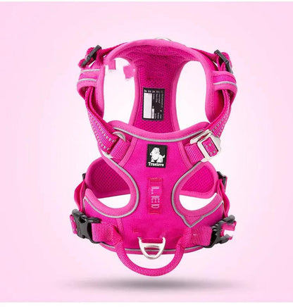 Dog vest-style harness in pink by Truelove with metal buckles and D-ring.