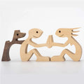 Figurine en bois de chien à faire soi-même, ornement sculpture, décoration de maison, homme, chien, sculpture en bois, cadeaux de Noël, modèle décoratif