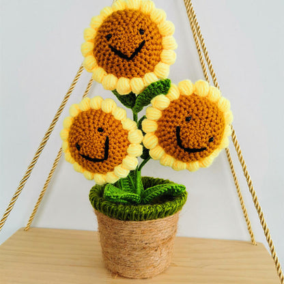 Fleur tournesol rose en peluche faite à la main, décoration de maison, chambre à coucher, cadeau de Noël, Saint-Valentin