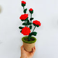 Flor de Girasol y Rosa de Peluche Hecha a Mano, Planta para la Decoración del Hogar o Dormitorio, Regalo de Navidad o San Valentín