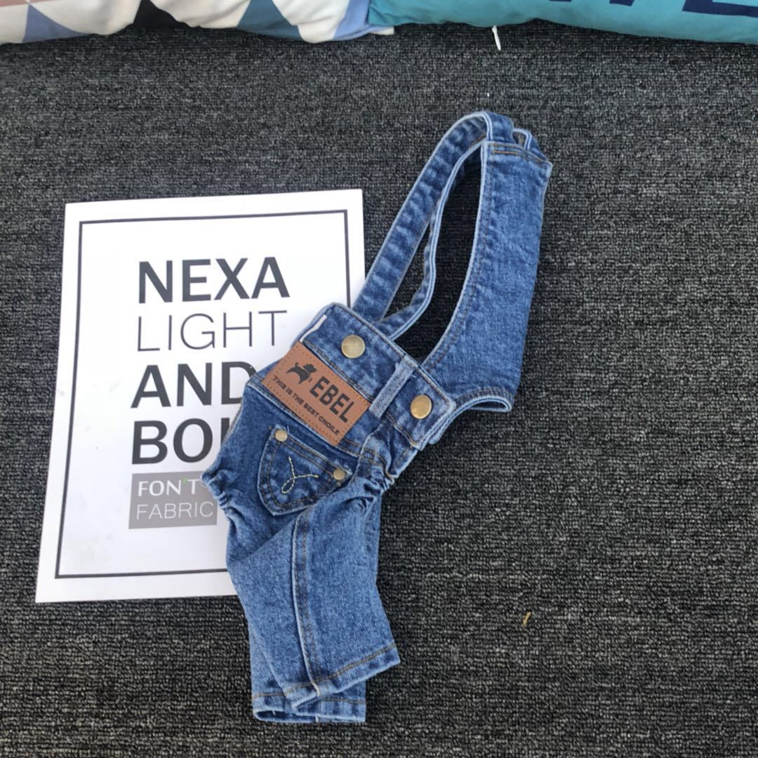 Combinaison en jean pour chien printemps et automne nouvelle salopette assortie vêtements pour animaux de compagnie pantalon pour chien