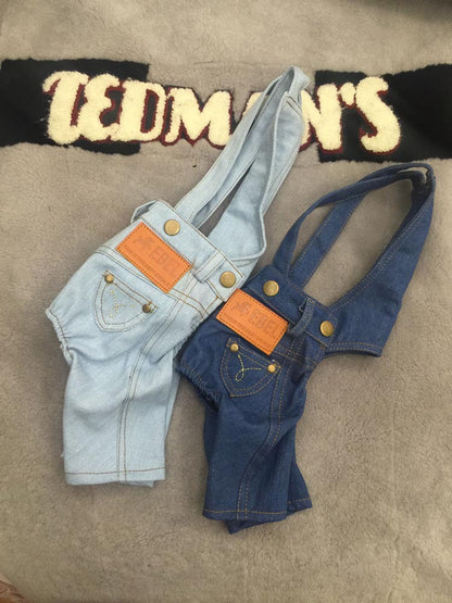 Combinaison en jean pour chien printemps et automne nouvelle salopette assortie vêtements pour animaux de compagnie pantalon pour chien