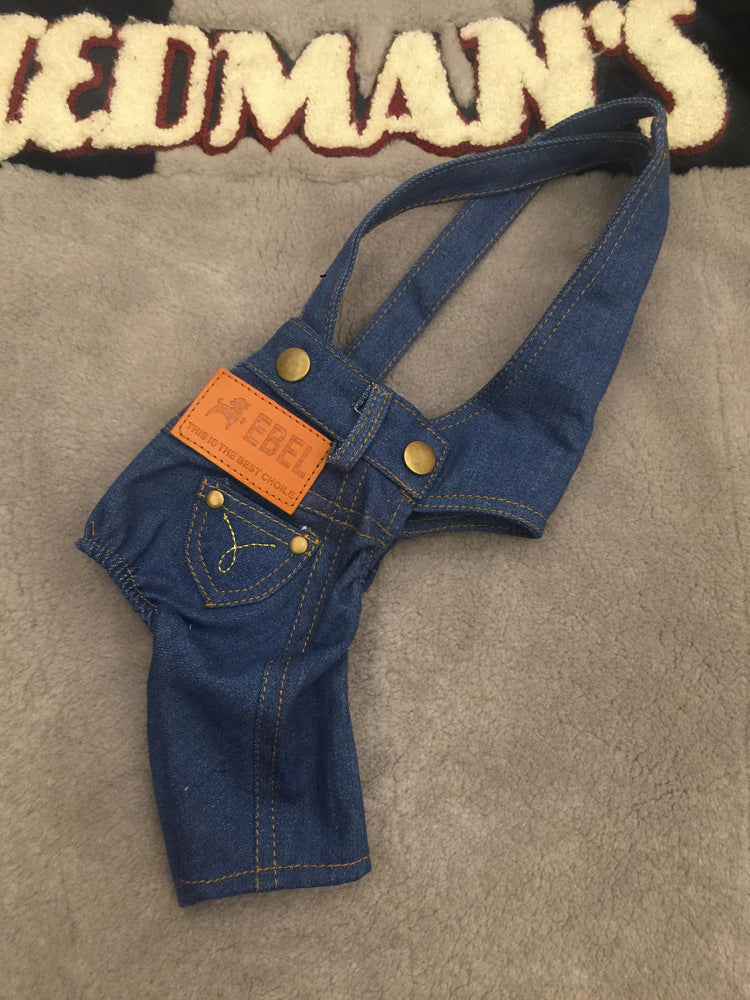 Combinaison en jean pour chien printemps et automne nouvelle salopette assortie vêtements pour animaux de compagnie pantalon pour chien