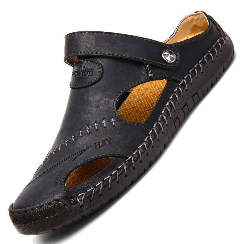 Sandales fermées pour hommes - Chaussons d'été ajustables - Tongs de plage à la mode