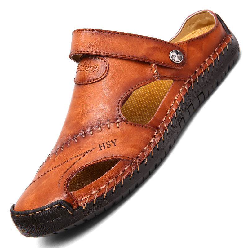 Sandales fermées pour hommes - Chaussons d'été ajustables - Tongs de plage à la mode