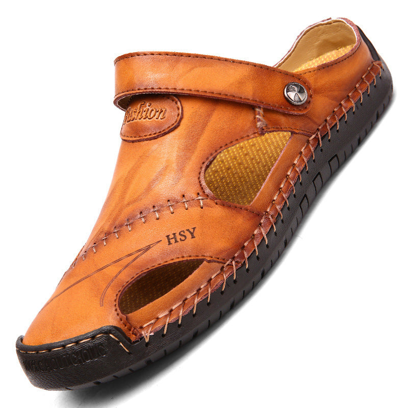 Sandales fermées pour hommes - Chaussons d'été ajustables - Tongs de plage à la mode