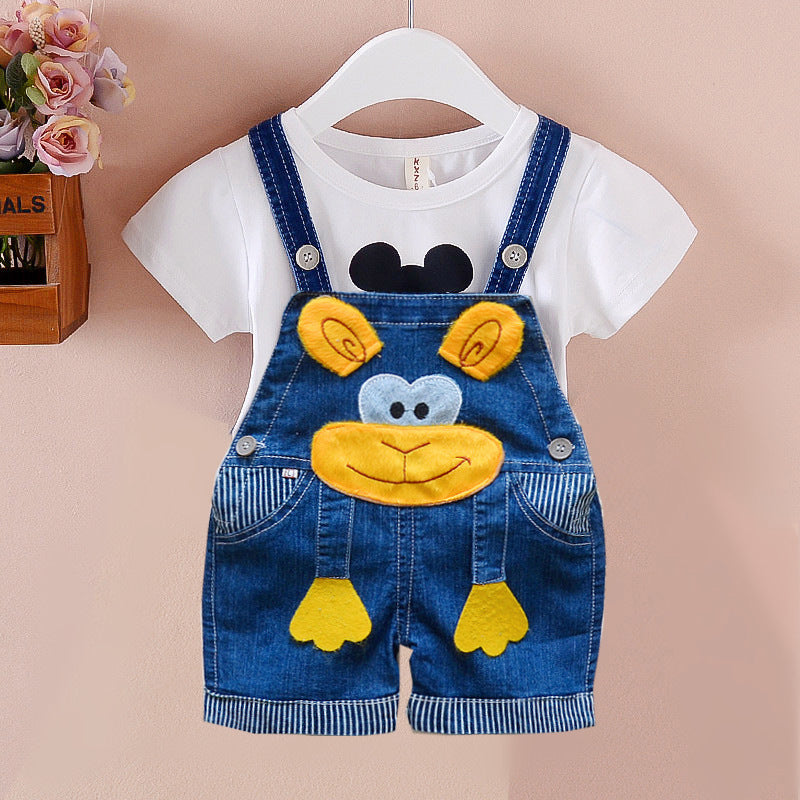 Pantalon Combinaison enfant Salopette Bébé Short en jean Hommes et femmes