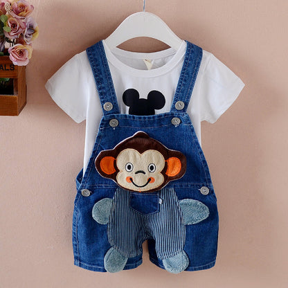 Pantalon Combinaison enfant Salopette Bébé Short en jean Hommes et femmes