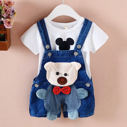 Pantalon Combinaison enfant Salopette Bébé Short en jean Hommes et femmes