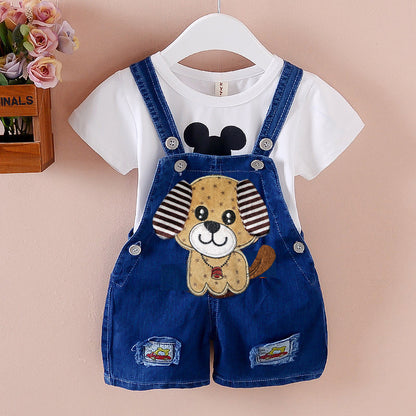 Pantalon Combinaison enfant Salopette Bébé Short en jean Hommes et femmes