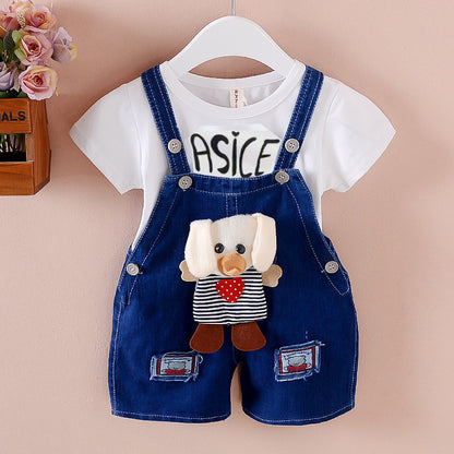 Pantalon Combinaison enfant Salopette Bébé Short en jean Hommes et femmes