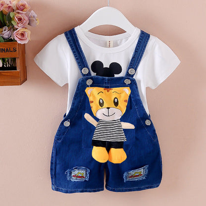 Pantalon Combinaison enfant Salopette Bébé Short en jean Hommes et femmes