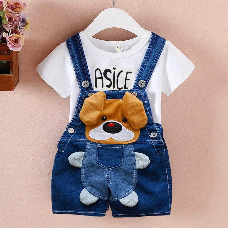 Pantalon Combinaison enfant Salopette Bébé Short en jean Hommes et femmes