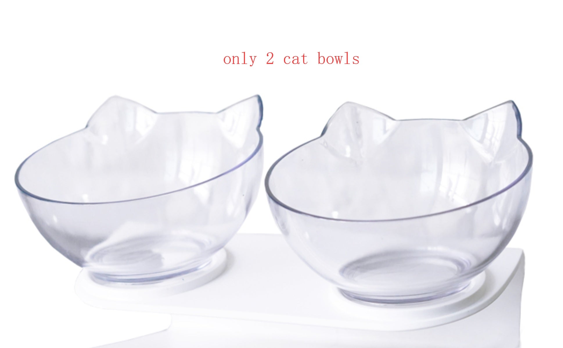 Nuevo cuenco inclinado para mascotas con orejas de gato, boca oblicua y transparente
