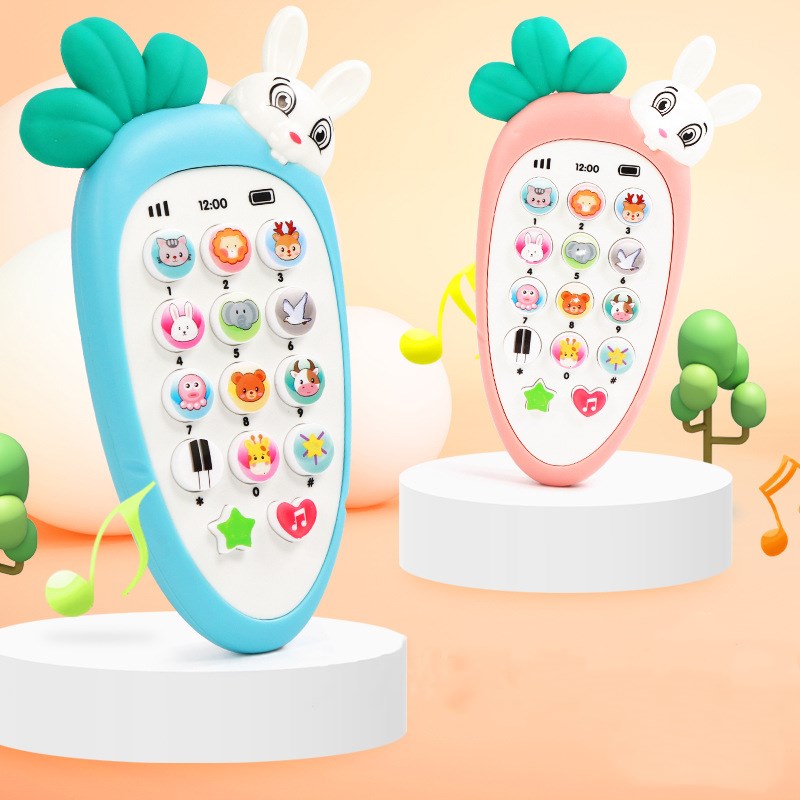 Teléfonos de juguete electrónicos para bebés, juguetes educativos musicales para la primera infancia, juguetes multifunción de simulación de teléfono