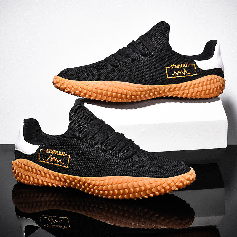 Zapatos casuales tejidos voladores de primavera y verano, zapatos grandes para hombre, zapatillas coreanas transpirables Forrest Gump.