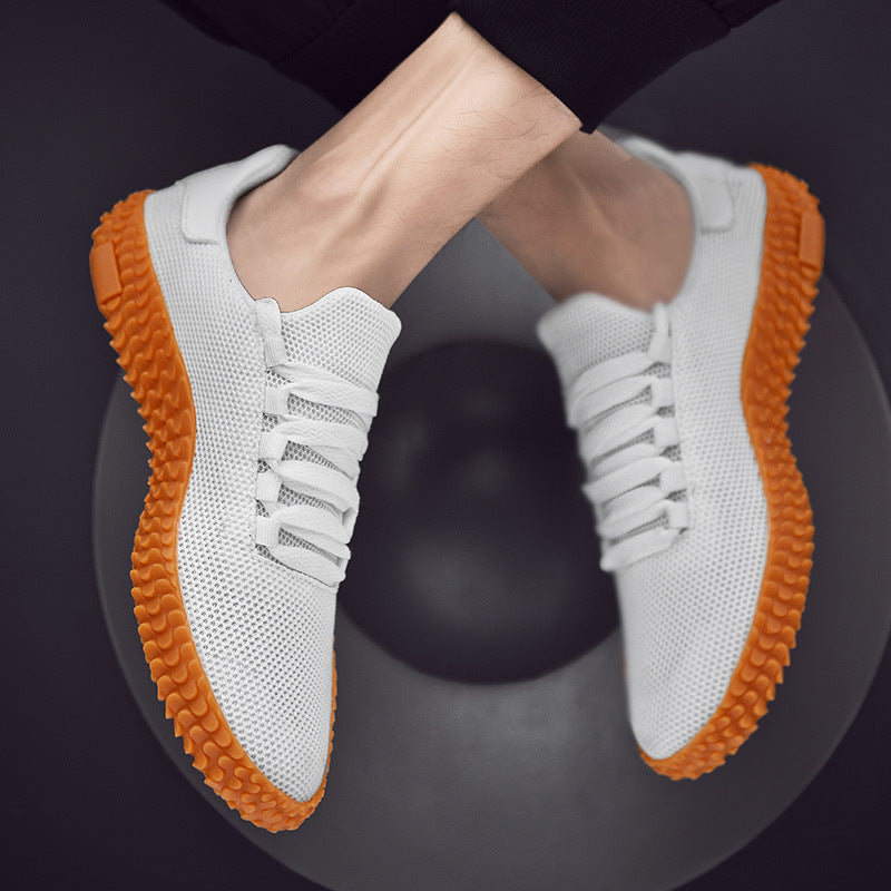 Zapatos casuales tejidos voladores de primavera y verano, zapatos grandes para hombre, zapatillas coreanas transpirables Forrest Gump.