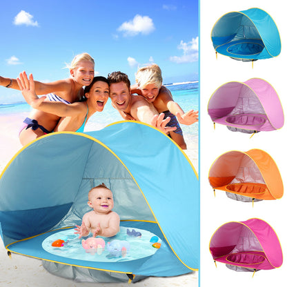 Tienda de playa para bebés, carpa de camping al aire libre para niños, plegable, impermeable, toldo parasol con protección UV.
