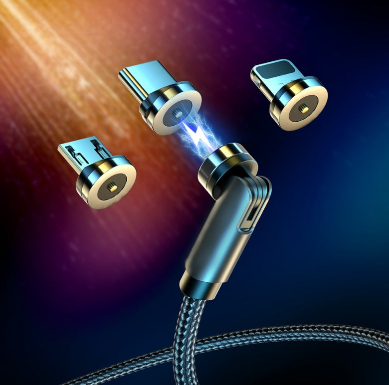 Câble magnétique rotatif Essager – Câble de charge USB Type C rotatif à 360 degrés – Chargeur magnétique à charge rapide – Câble magnétique micro rotatif à 540 degrés