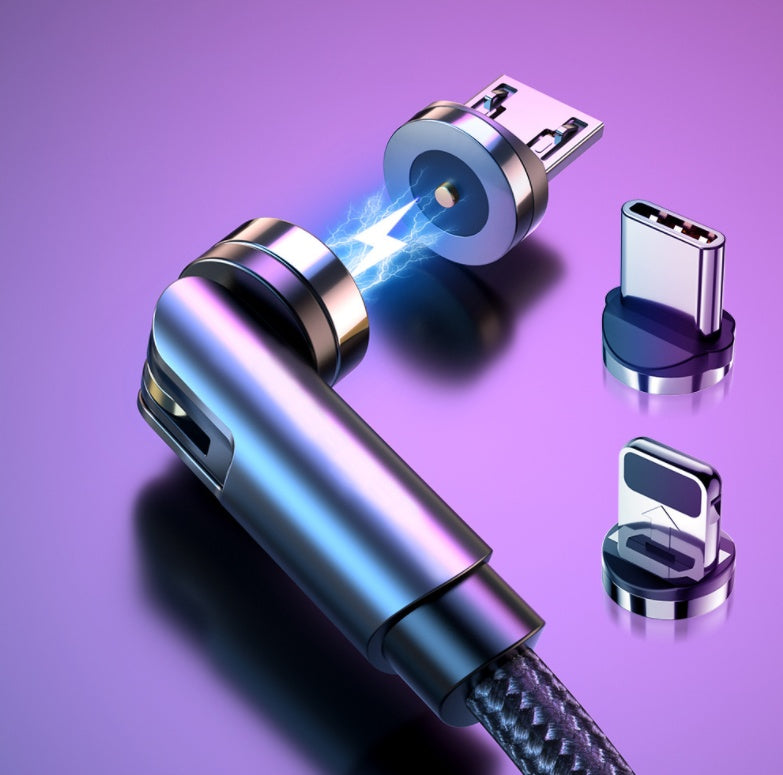 Câble magnétique rotatif Essager – Câble de charge USB Type C rotatif à 360 degrés – Chargeur magnétique à charge rapide – Câble magnétique micro rotatif à 540 degrés