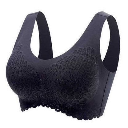 Soutien-gorge de sport en latex thaïlandais naturel 4.0 Angel Wings sans couture une pièce en dentelle pour femme sans armature
