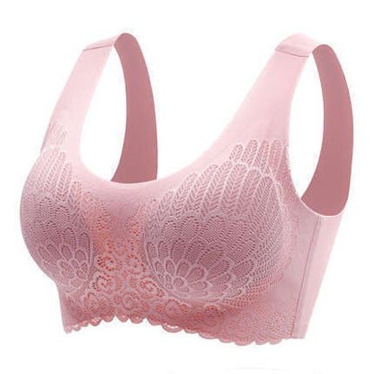Soutien-gorge de sport en latex thaïlandais naturel 4.0 Angel Wings sans couture une pièce en dentelle pour femme sans armature