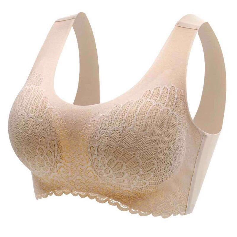 Soutien-gorge de sport en latex thaïlandais naturel 4.0 Angel Wings sans couture une pièce en dentelle pour femme sans armature