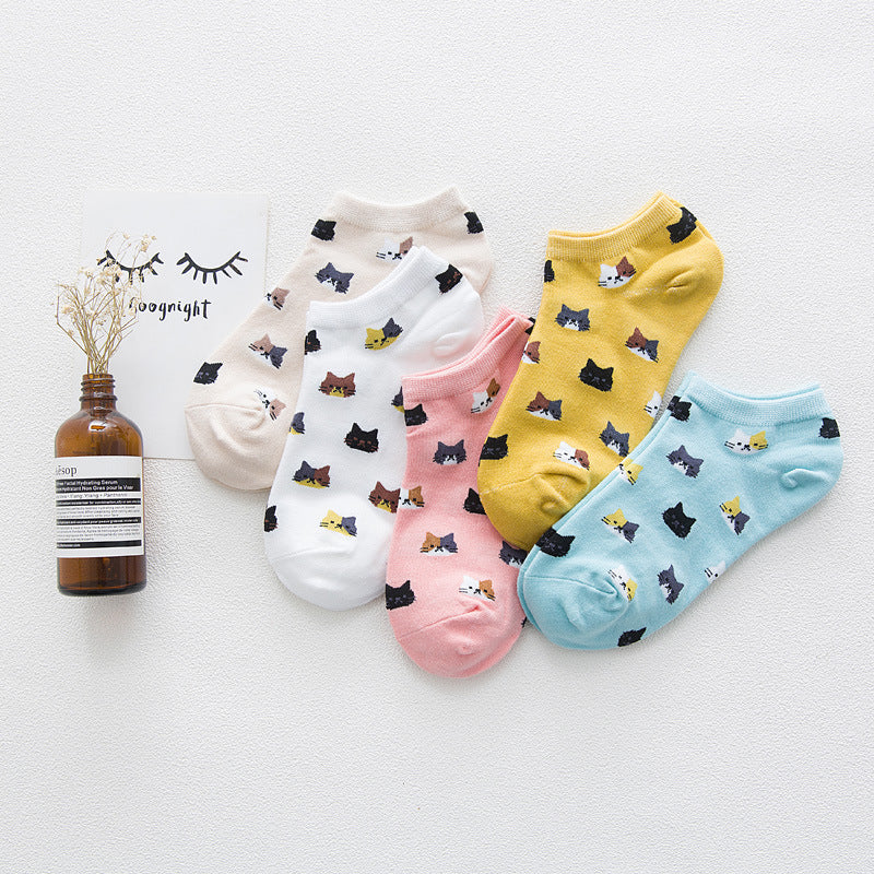 Chaussettes Femme Couleur Unie Coupe Basse Chaussettes Bateau Décontractées à Bouche Peu Profonde