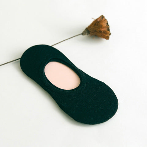 Chaussettes Femme Couleur Unie Coupe Basse Chaussettes Bateau Décontractées à Bouche Peu Profonde