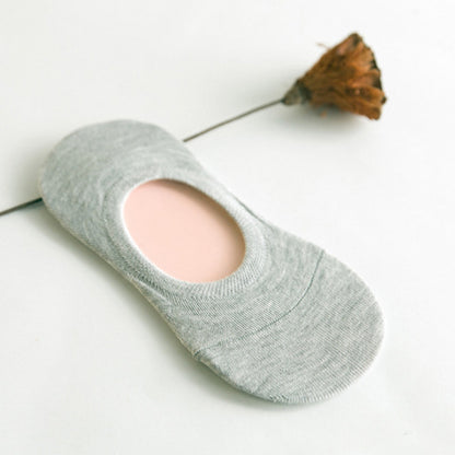 Chaussettes Femme Couleur Unie Coupe Basse Chaussettes Bateau Décontractées à Bouche Peu Profonde