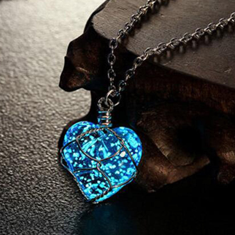 Amoureux Aiment les Bijoux Fluorescents de Nuit en Cristal