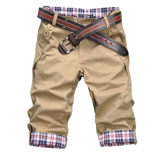 Shorts décontractés en coton coupe droite pour hommes