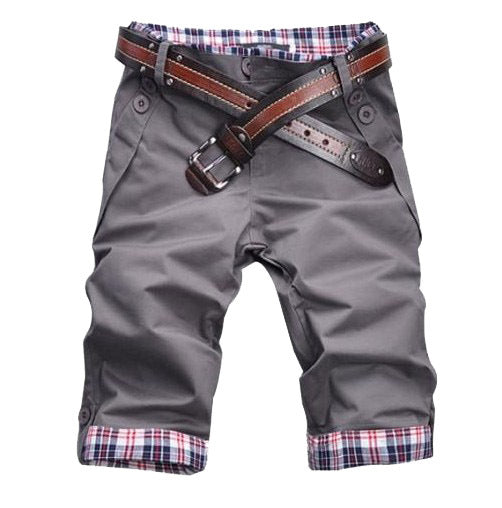 Pantalones cortos de algodón casuales de verano para hombres tipo recto