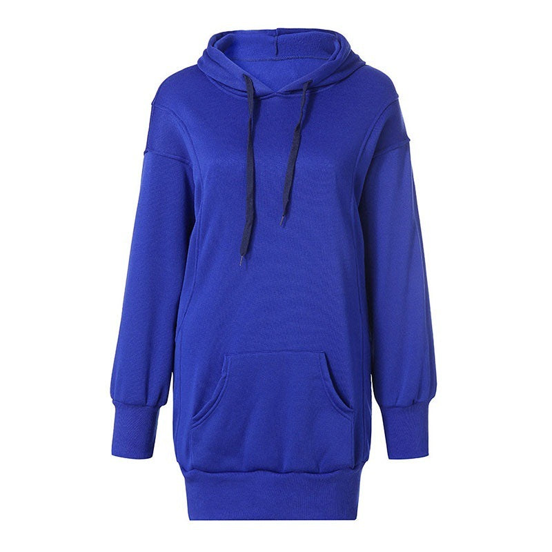 Pull épais à capuche ample et manches longues pour femme